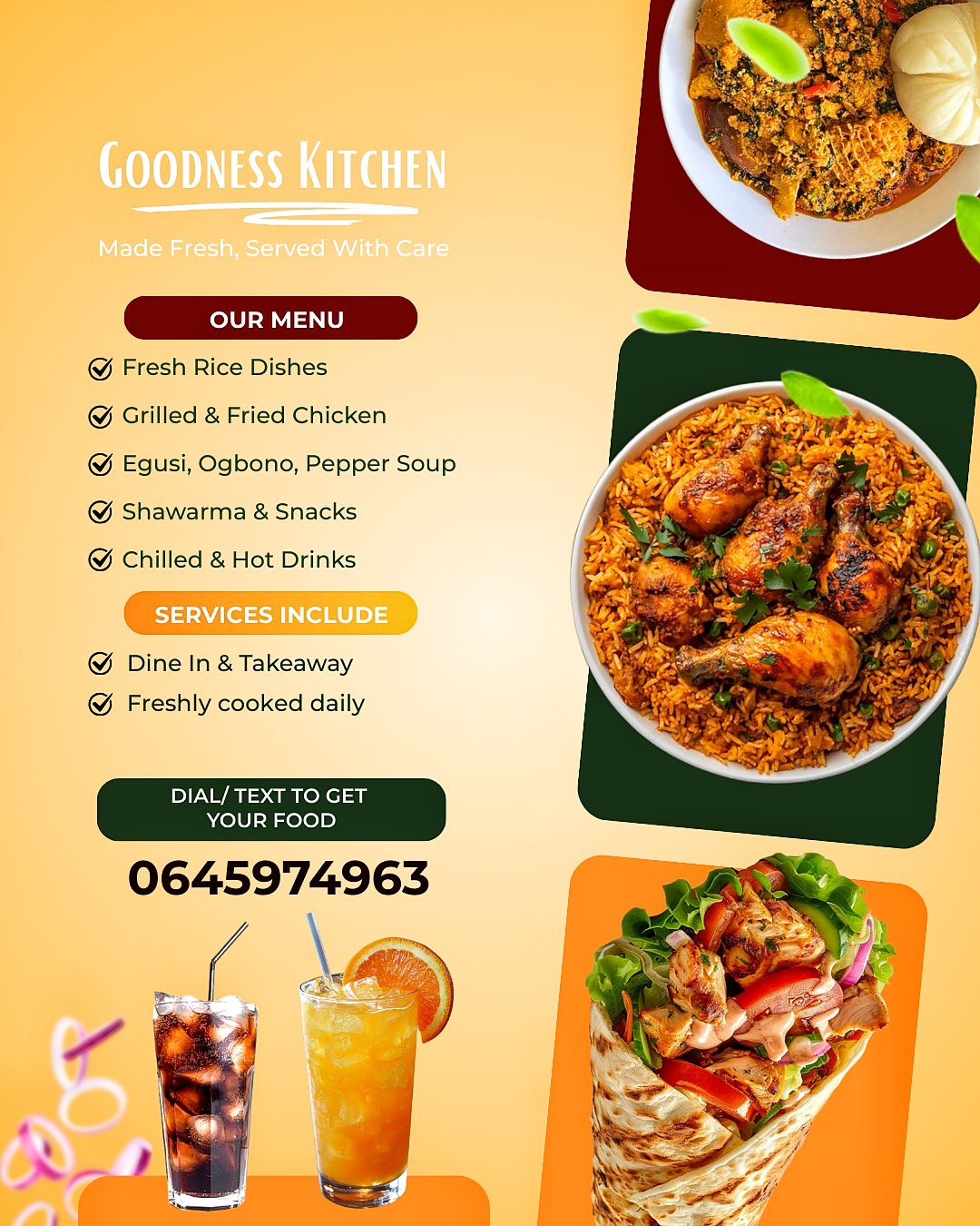 Restaurant flyer drop - Main design